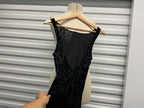 Vintage Betsey Johnson Black Floral Velvet Dress