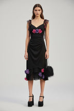Vintage Floral Embellished Lace Dress