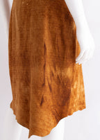 Plein Sud Suede Leather Lace Up Tie Asymmetric Skirt