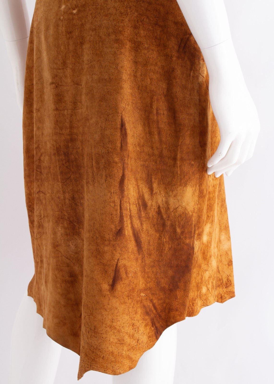 Plein Sud Suede Leather Lace Up Tie Asymmetric Skirt