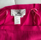 C.M. Vintage Y2K Fuchsia Pink Sequin Halter Top and Midi Beaded Silk Skirt Set