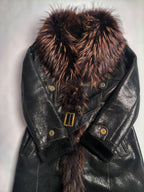 Penny Lane Belted Sheepskin Shearling Coat Size L