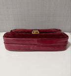 Gucci Interlocking G Shoulder Bag Suede Leather Bordeaux