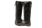Giuseppe Zanotti Knee High Boots US6.5 EU36.5 SIlver Metallic Croc Embossed