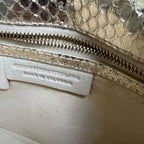 Nancy Gonzalez Clutch Gold Snakeskin Exotic Leather Envelope Evening Bag