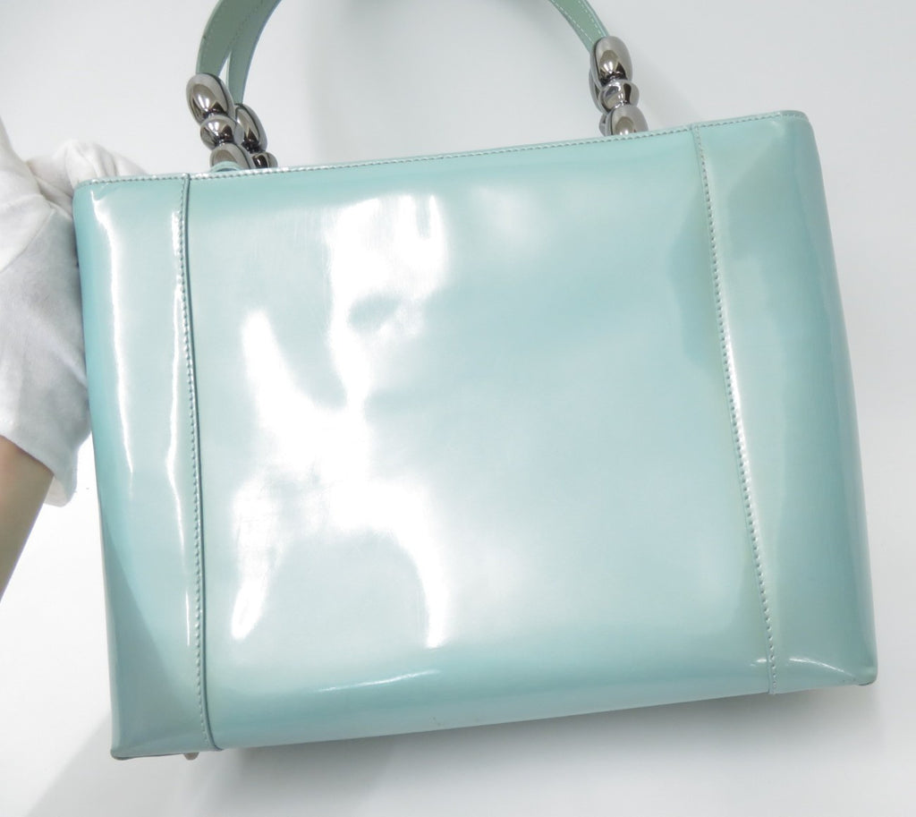 Christian Dior Malice Pearl Patent Leather 2way Shoulder Hand Bag I#47567