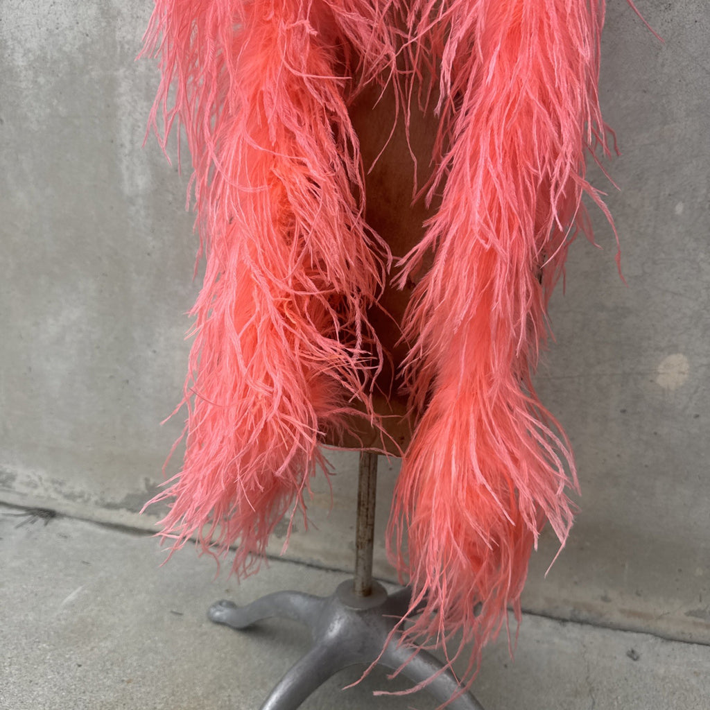 Vintage 1930s Pink Ostrich Feather Boa Scarf Shawl Old Hollywood Dress Accent