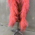 Vintage 1930s Pink Ostrich Feather Boa Scarf Shawl Old Hollywood Dress Accent
