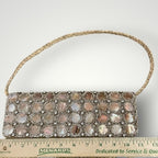 Tommy Bahama Feeling Beachy Straw Shoulder Bag Shell Beaded Mother of Pearl Boho