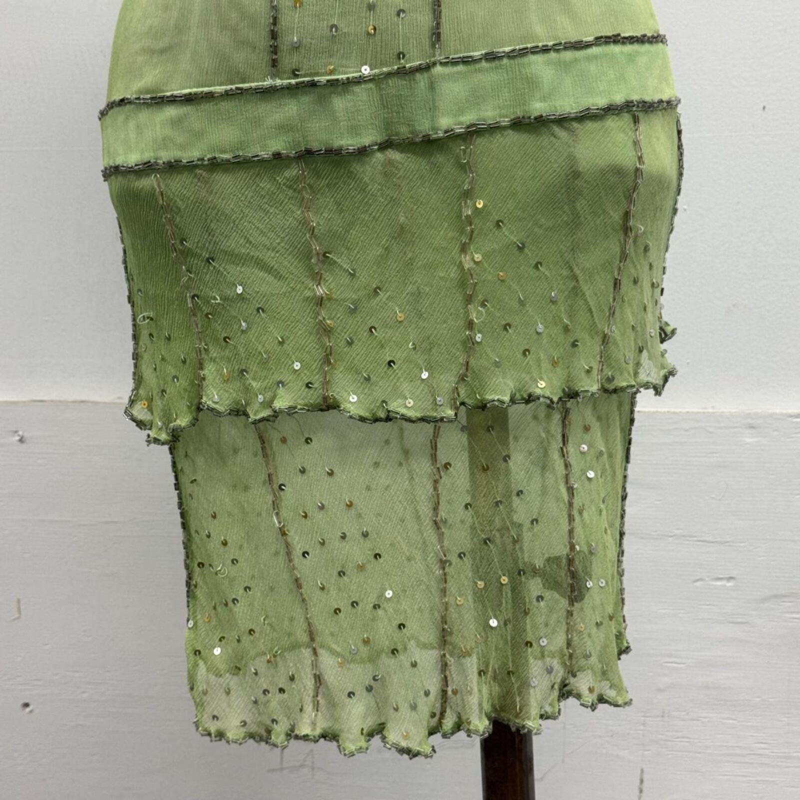 Vintage Y2K Embellished Mulberry Silk Cocktail Dress X-Ray Star