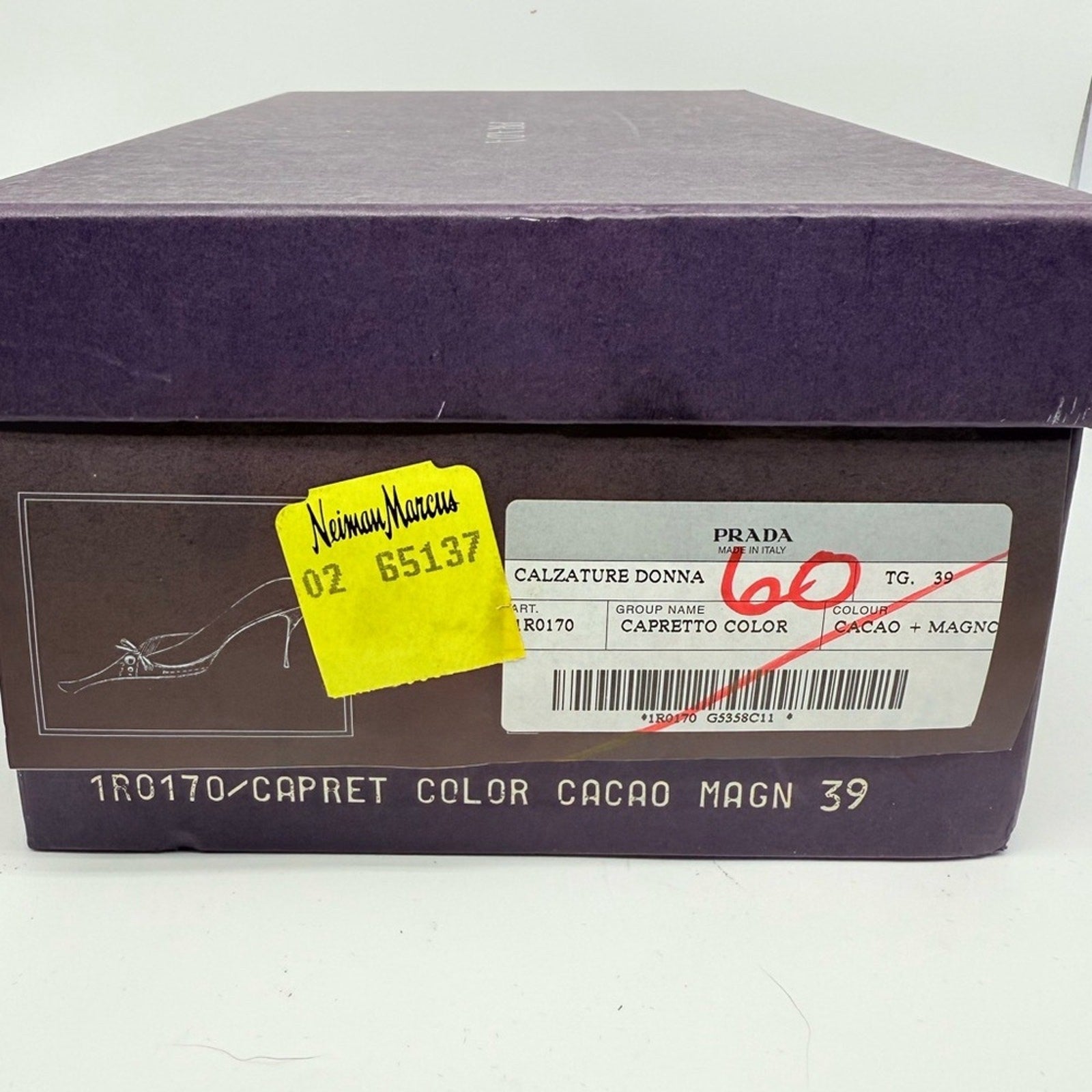 Prada Vintage Dark Brown Pink Bow embellished elongated mules heels EU 39 US 9