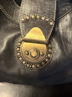 Francesco Biasia Studded Leather Hobo Satchel
