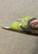 Vintage JIMMY CHOO Green & Pink Open Toe Pucci Print Heels, Made In Italy, 36