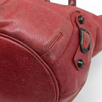 Vintage Balenciaga class mini pompon leather hand bucket bag with double handle