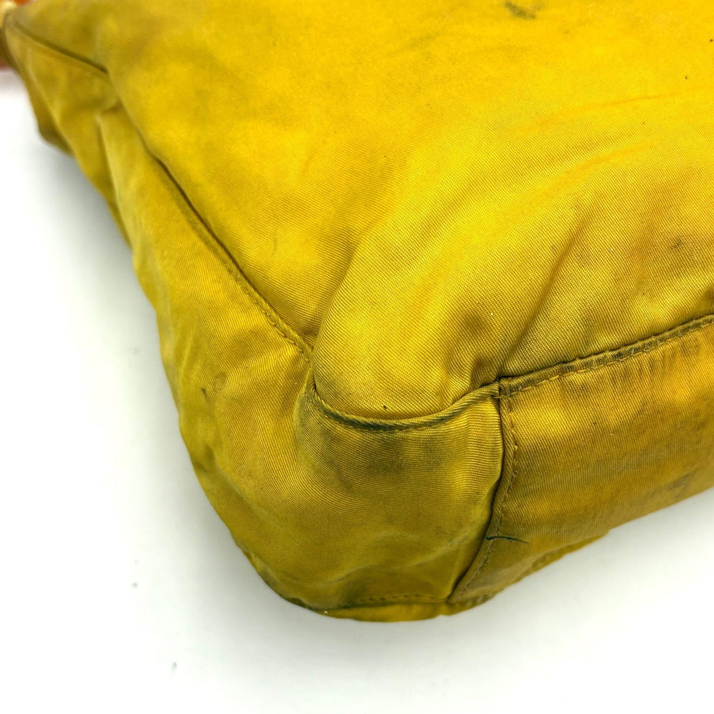 Vintage Christian Dior Yellow Nylon Shoulder Bag - Made in Italy