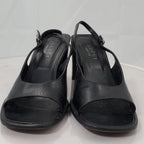 Gucci 1990s Black Leather Slingback Sandals Size 8.5