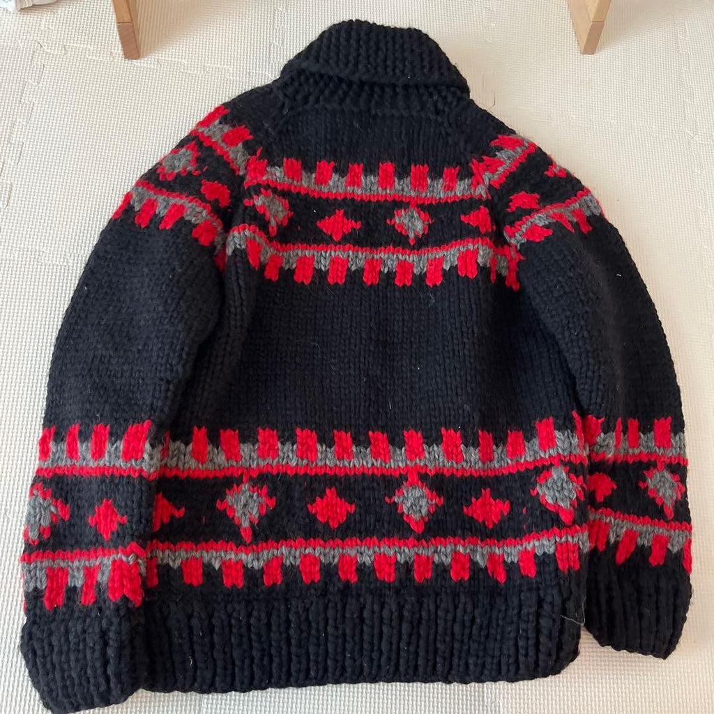 KANATA Cowichan Wool Zip Up Sweater Size M Hand Knit Made in Canada