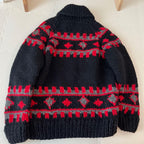 KANATA Cowichan Wool Zip Up Sweater Size M Hand Knit Made in Canada