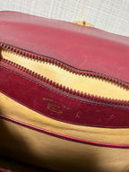 Gucci Interlocking G Shoulder Bag Suede Leather Bordeaux