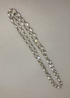 Victorian Silver Natural Moonstone Necklace /Guard  Chain 28g 122cm DLZX