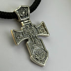 Chic Original Vintage Sterling Silver 925 Silk Necklace & Cross 60 cm, 55,09 g.