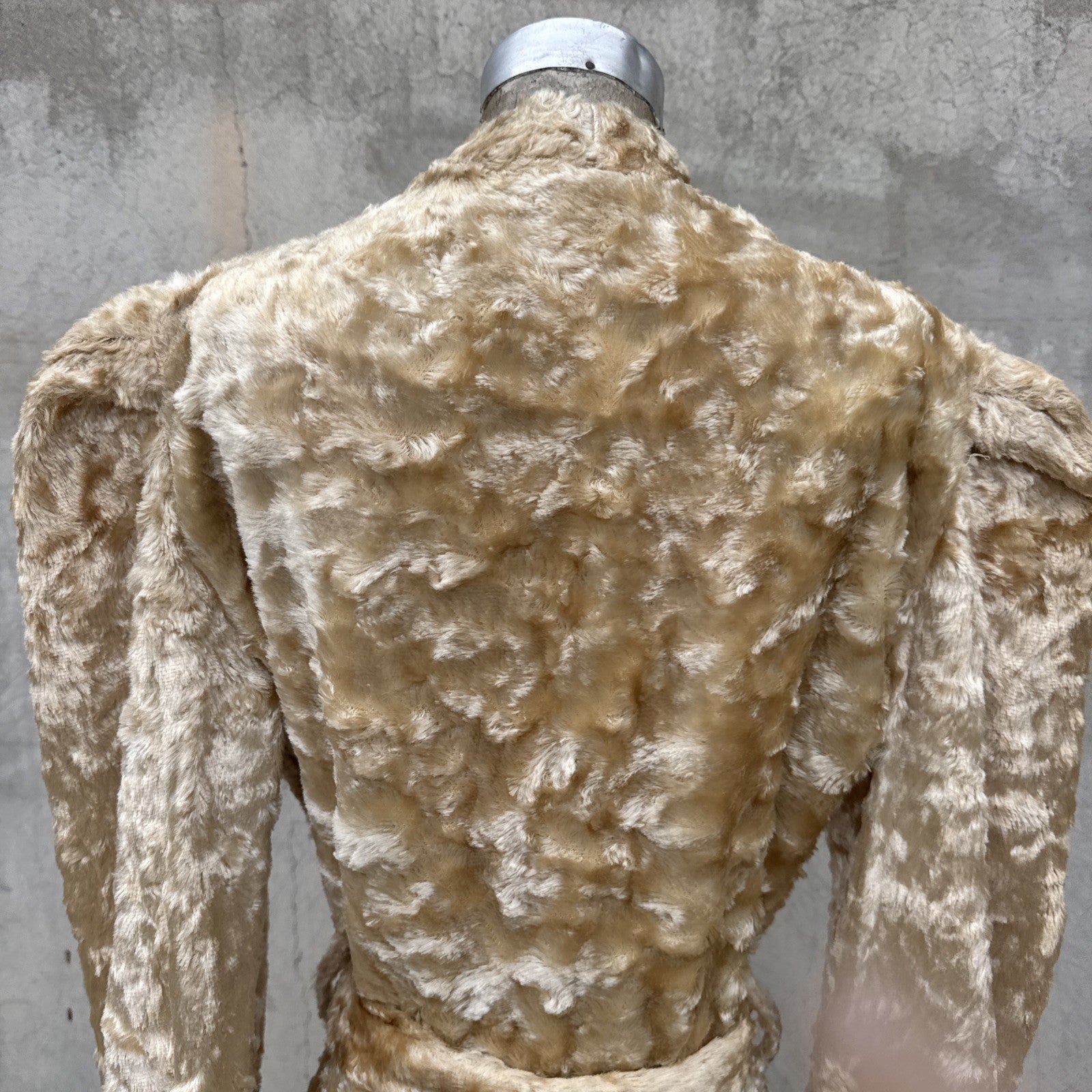 Vintage 1930s Fuzzy Plush Teddy Bear Dressing Gown Robe Coat Art Deco Dress