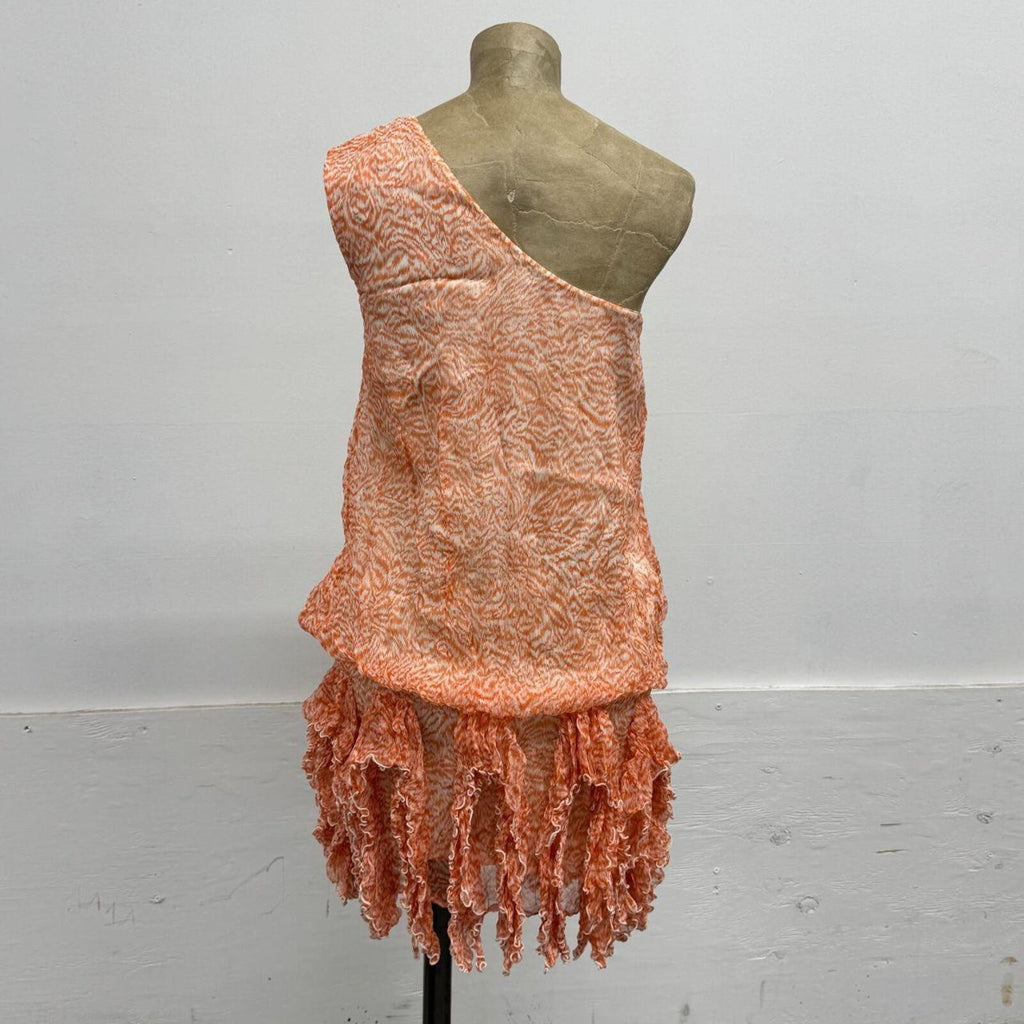 Vintage Y2K Jorya Jellyfish One-Shoulder Mulberry Silk Dress