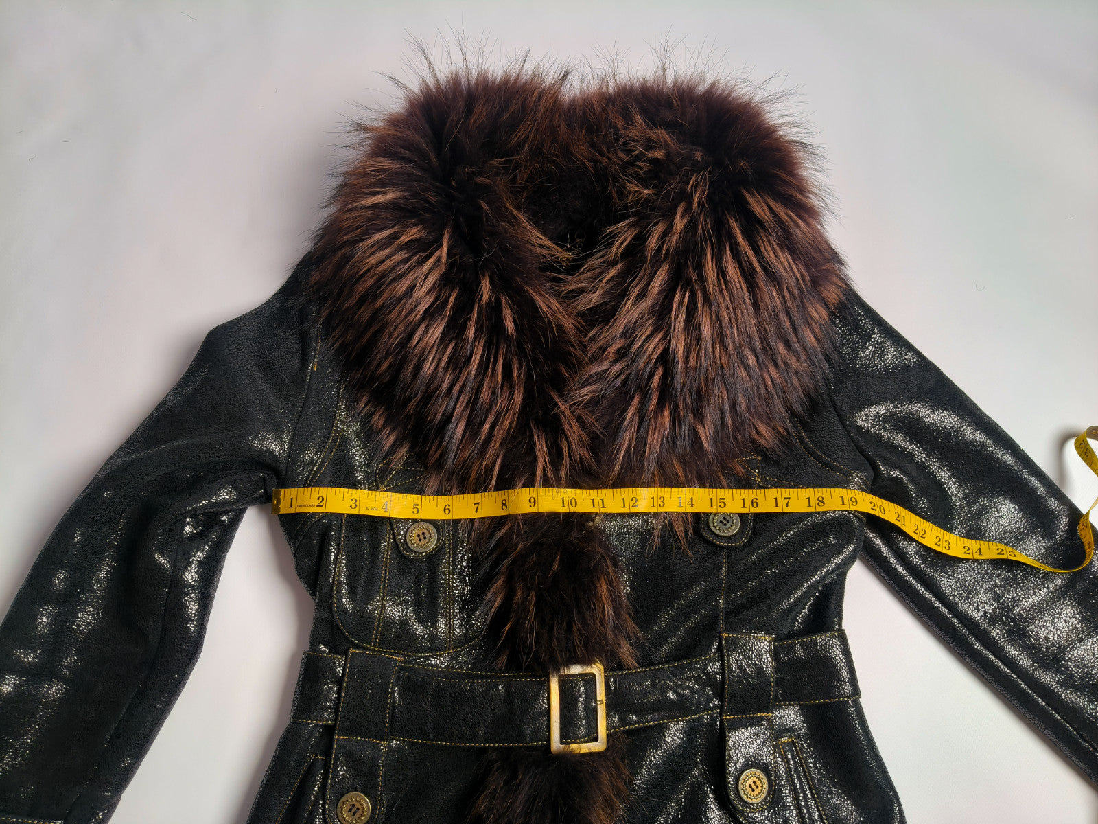 Penny Lane Belted Sheepskin Shearling Coat Size L