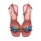 Vintage Prada 2000's Gingham Floral Slingback Heels