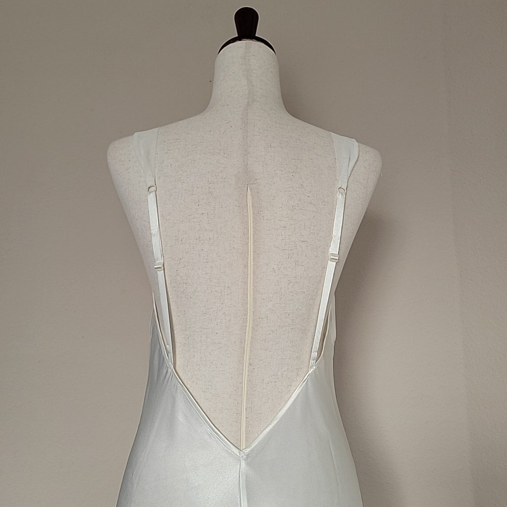 Vintage Victorias Secret Ivory Slip Dress Womens Size M Sequins Lace Bridal Y2K