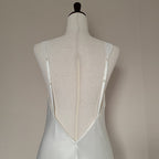 Vintage Victorias Secret Ivory Slip Dress Womens Size M Sequins Lace Bridal Y2K