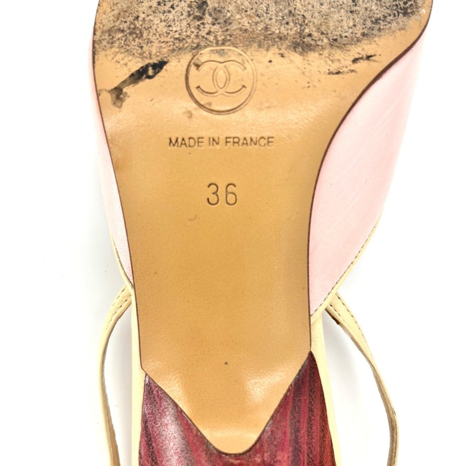 Vintage Chanel Pastel Pink Cap Toe Slingback Kitten Heel Pointed Toe Pumps 36
