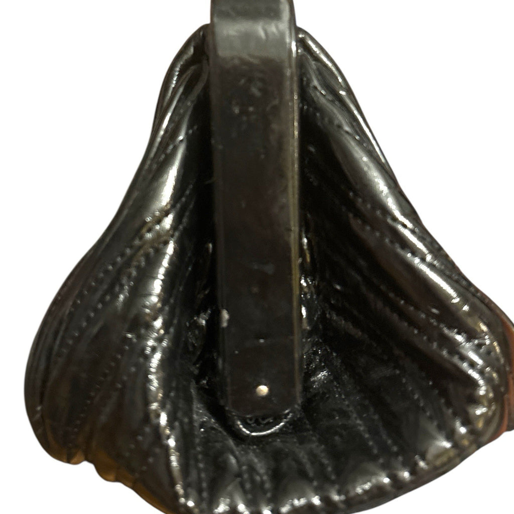 Vintage Francesco 1977 Biasia Handbag Fabulous Black Leather Silver Hardware