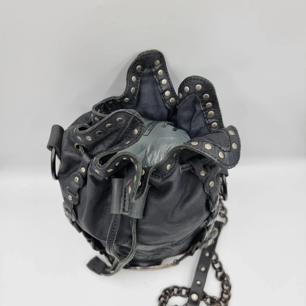 Diesel Vintage Black Leather Shoulder Bag