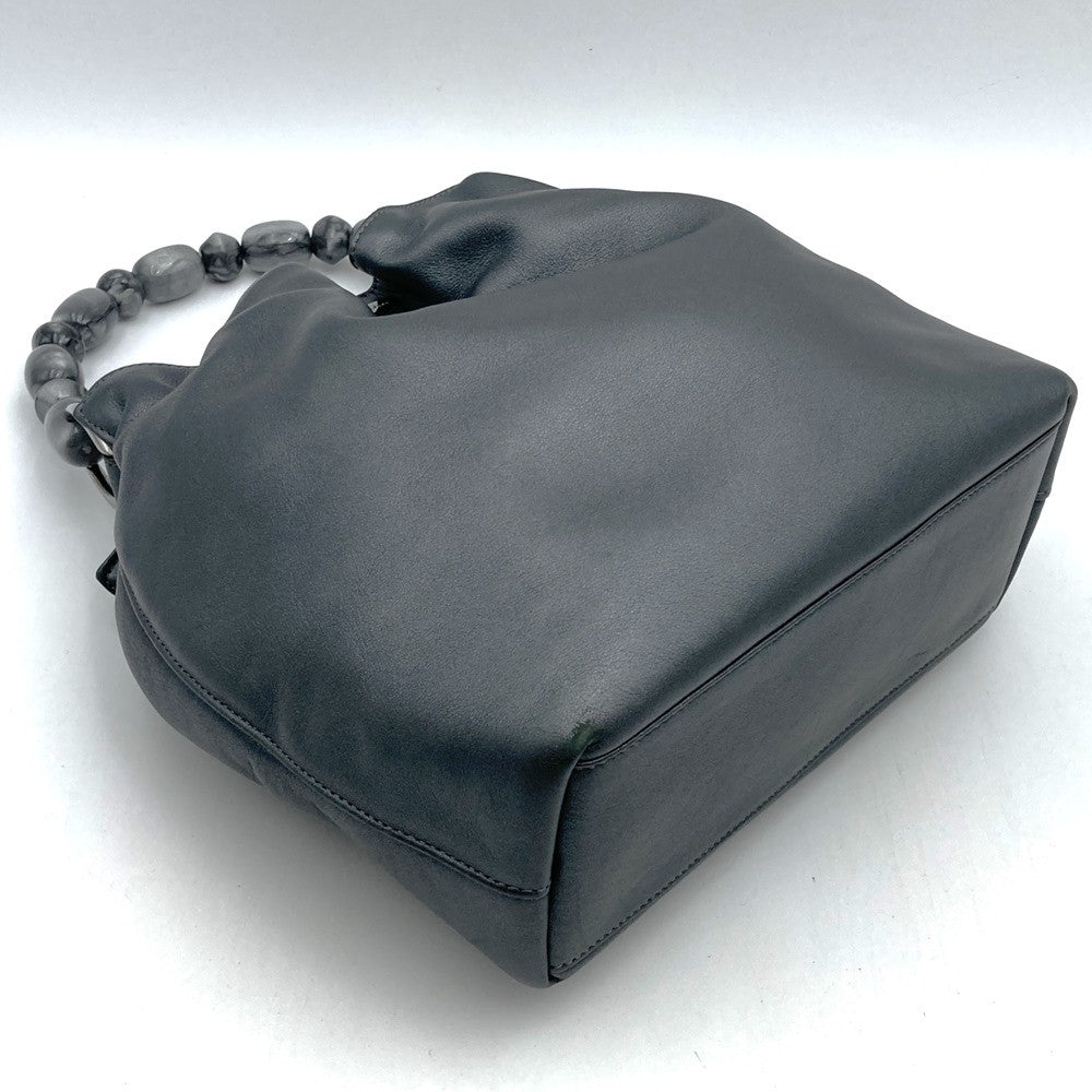 Dior Malice Pearl Hand Bag Gray Leather Vintage Authentic 154036