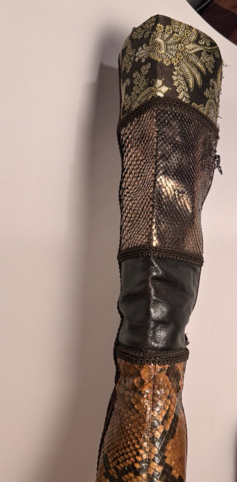 Le Silla Vero Cuoio Knee-High Boots Snake Skin|Fur|Italian Leather– EU36 / US5.5