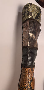Le Silla Vero Cuoio Knee-High Boots Snake Skin|Fur|Italian Leather– EU36 / US5.5