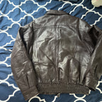 Vintage New Zealand Outback Bomber Jacket Leather Dark Brown Medium
