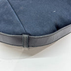 SAINT LAURENT Mombasa YSL Logo Navy Blue Canvas Shoulder Bag