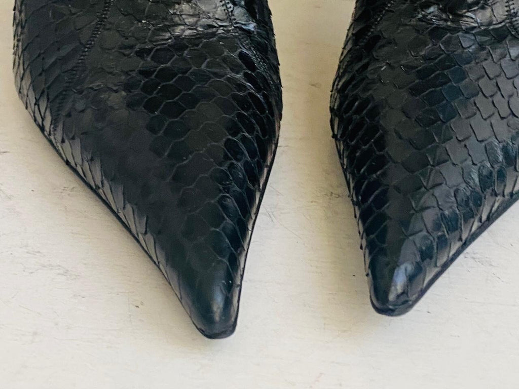 Gianmarco Lorenzi Best Women Boots  Premium Snake Leather High Heels Size 39