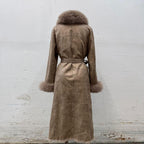 Vintage Deerskin and Fox Fur Trench Coat