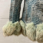 Vintage Y2K Blue Seafoam Fox Fur and Leather Jacket