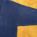 Vintage Adidas Hoodie Sz Large Center Logo Spellout Navy Embroidered Distressed