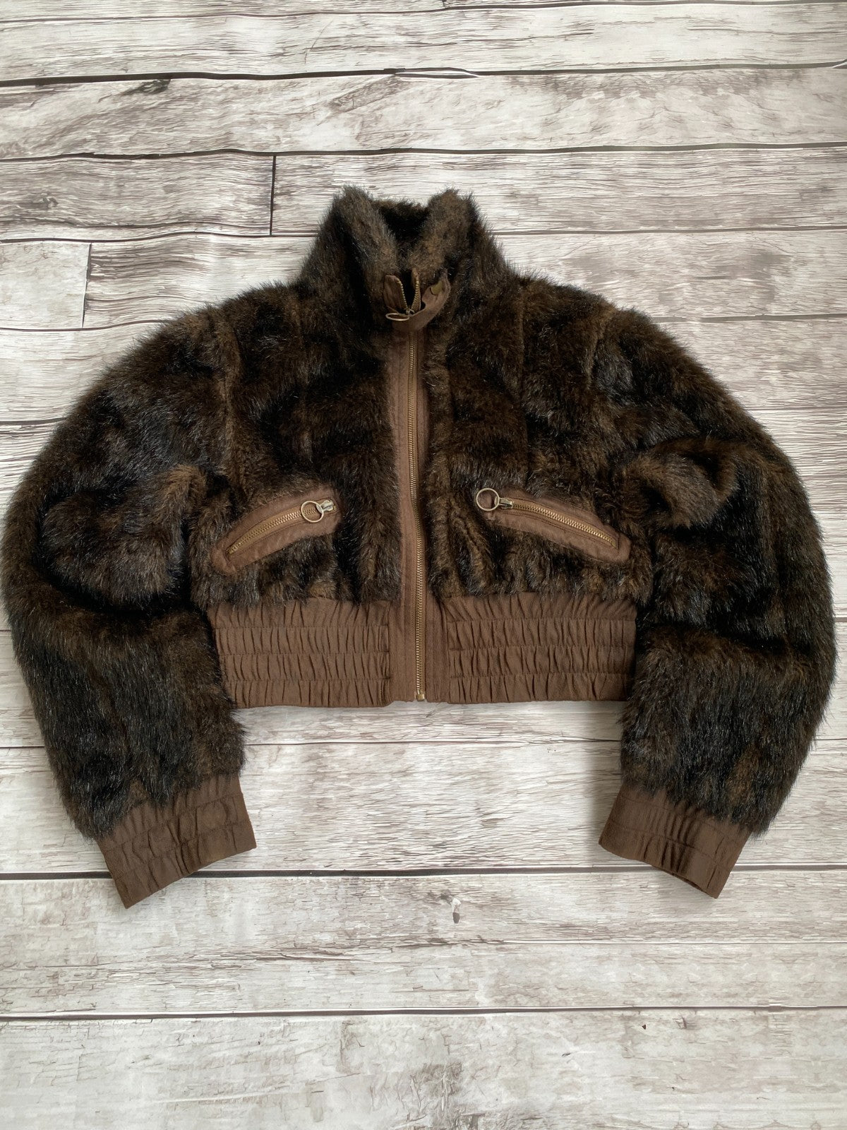 CROPPED 2000s JAPANESE ISSEY MIYAKE STYLE RARE LUXURY FAUX FUR  JACKET