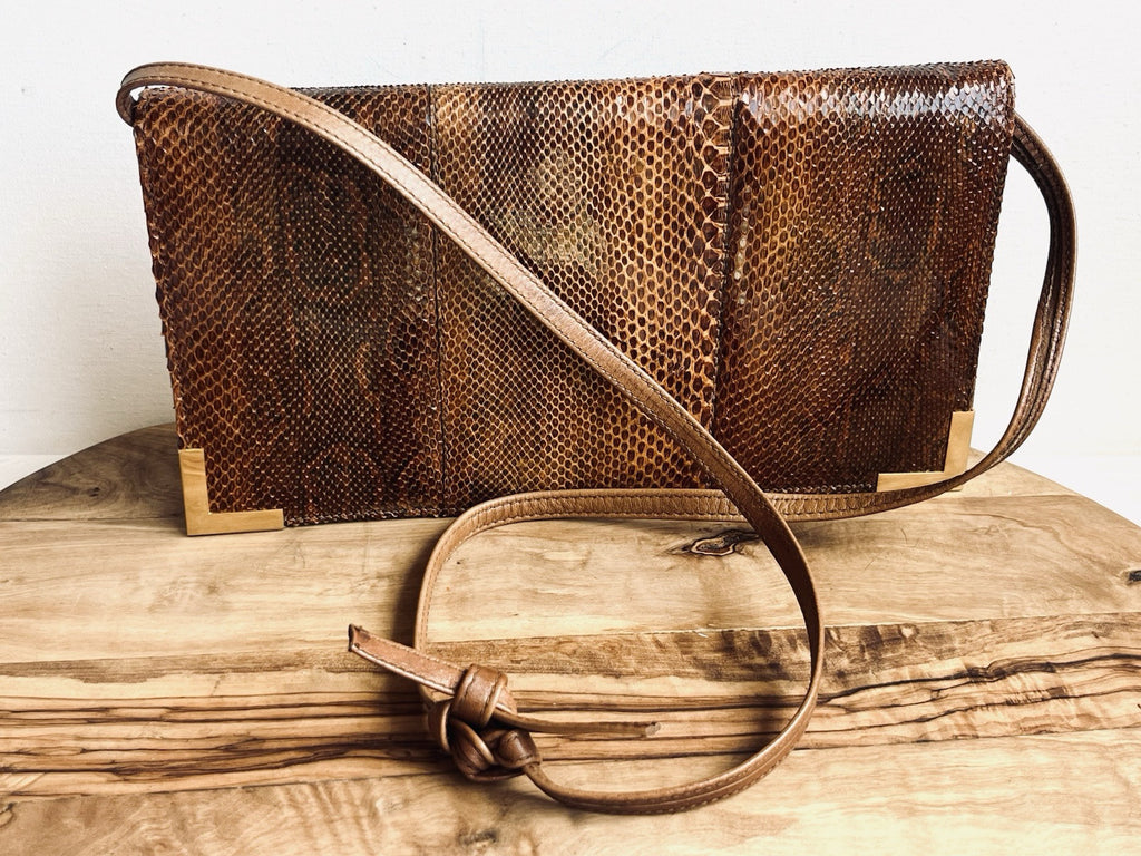Vintage Python And Leather Clutch Purse With Strap Vintage Argentina Arnoleo’s