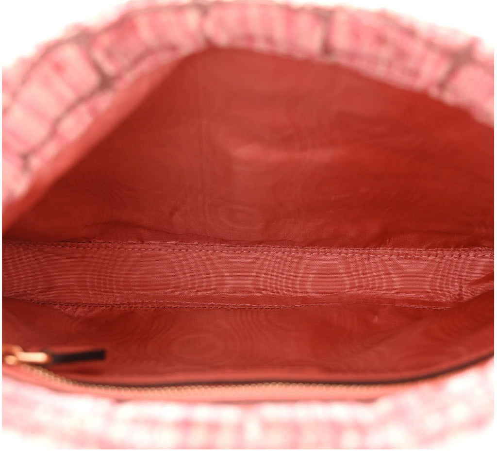 GUCCI Jackie 1961 Velvet Crocodile Jacquard in Pink & Taupe Excellent Condition