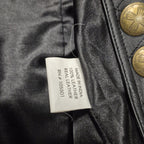 Double D Ranch Black Leather Fringe Beaded Moto Western Jacket Medium