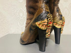 Gianmarco Lorenzi Limited Cowboy Women Boots Very Sexy Heels Size 37