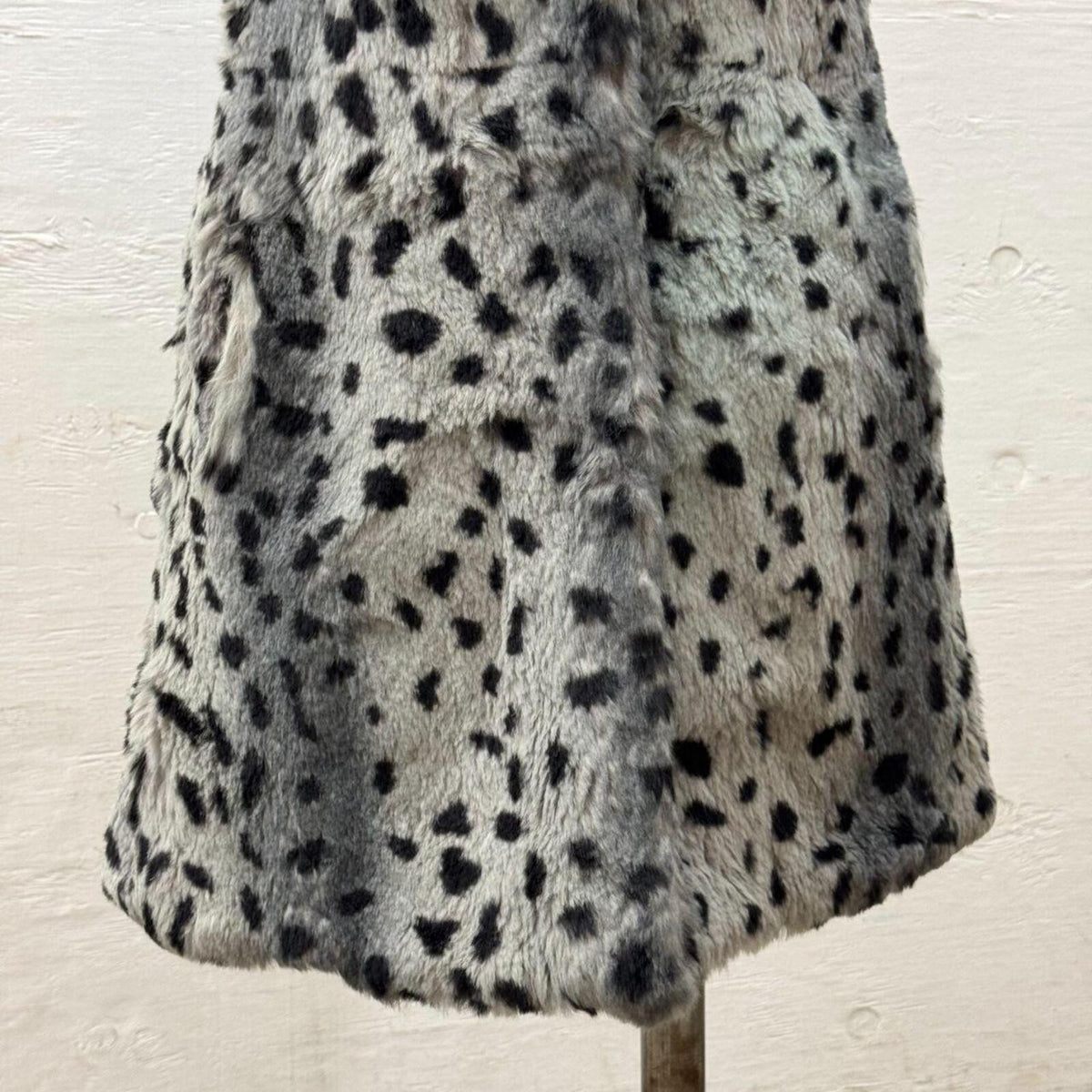 Vintage Y2K Stenciled Rabbit and Raccoon Fur Vest
