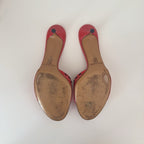 Vintage Casadei Red Patent Leather Kitten Heels Mules Size US 8 - EUR 38